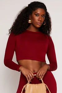 Soft Knit Crew Neck Crop Top