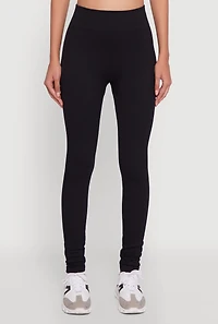 Womens Seamless Ribbed High Waisted Leggings, Black,