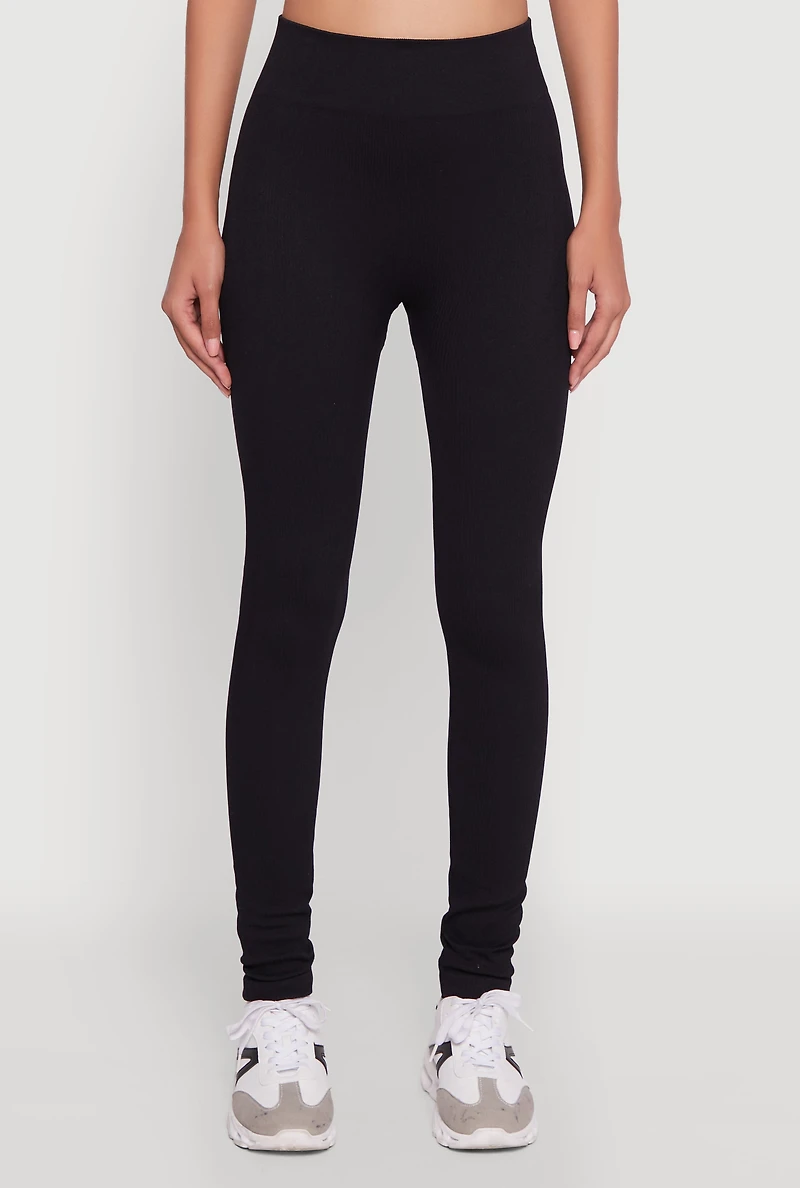 Womens Seamless Ribbed High Waisted Leggings,