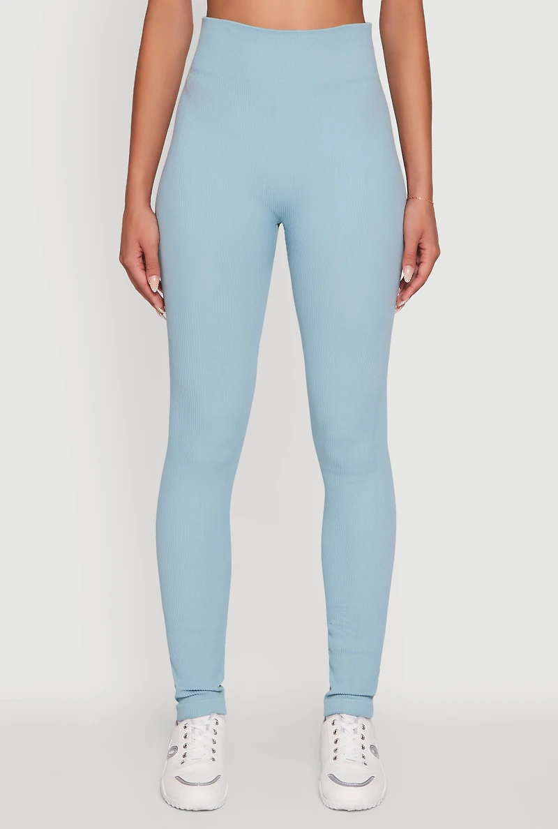 Womens Seamless Ruched Back High Waisted Leggings, Blue, Size S-M