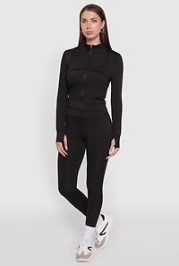 Womens Solid High Waisted Yoga Pants, Black, Size XL
