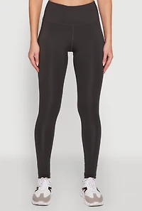 Womens Solid High Waisted Yoga Pants, Grey, Size S