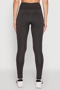Womens Solid High Waisted Yoga Pants, Grey, Size S