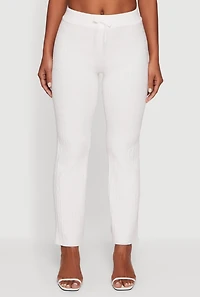 Cable Knit Drawstring Waist Slim Leg Pants