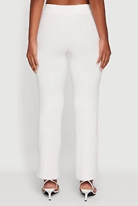 Cable Knit Drawstring Waist Slim Leg Pants