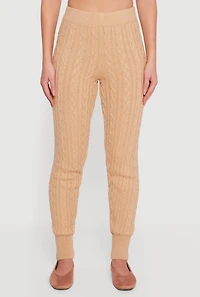 Mid Rise Cable Knit Joggers