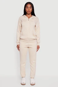 Long Sleeve Drop Shoulder Zip Front Hoodie