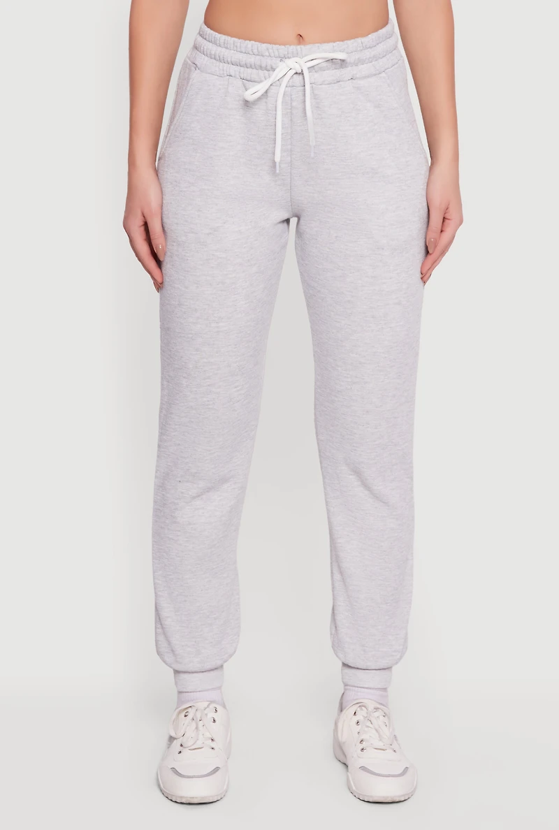 Womens Drawstring Waist Slim Fit Joggers, Grey, Size XL