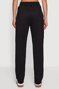 Womens Mid Rise Drawstring Fleece Sweatpants,