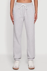 Mid Rise Drawstring Fleece Sweatpants