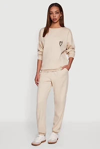 Mid Rise Drawstring Fleece Sweatpants