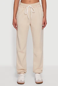 Mid Rise Drawstring Fleece Sweatpants