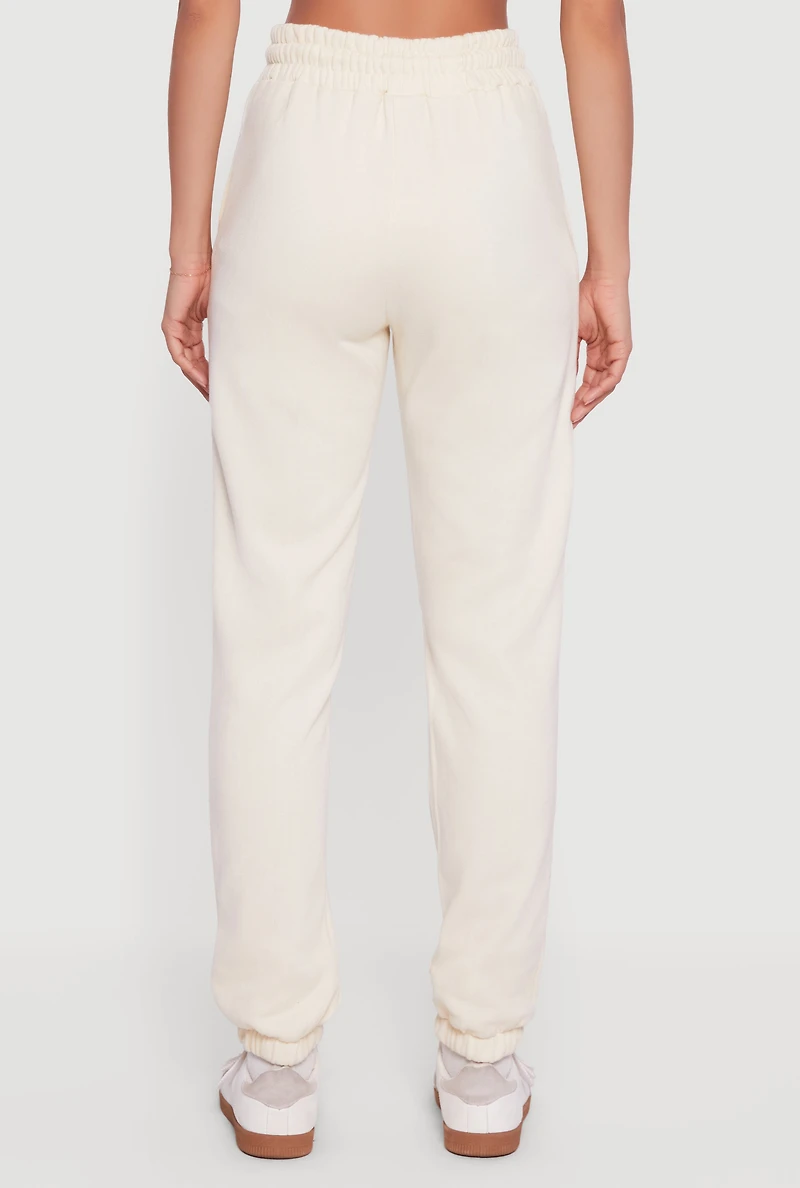 Mon Cheri Bow Graphic Drawstring Waist Sweatpants