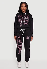Mon Cheri Bow Graphic Pullover Hoodie
