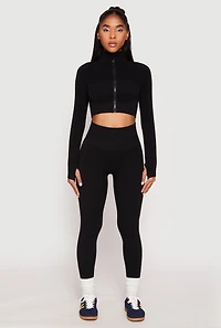 Compression Rib Mock Neck Track Jacket