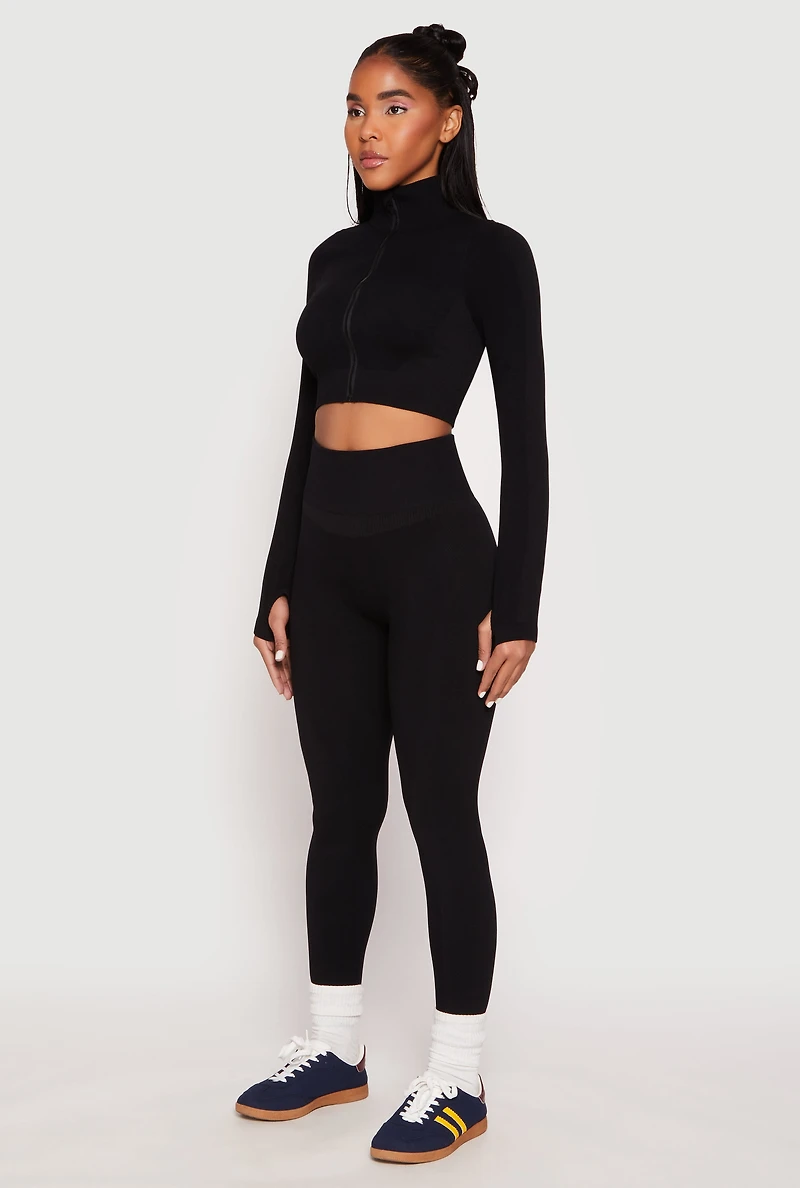 Compression Rib Mock Neck Track Jacket