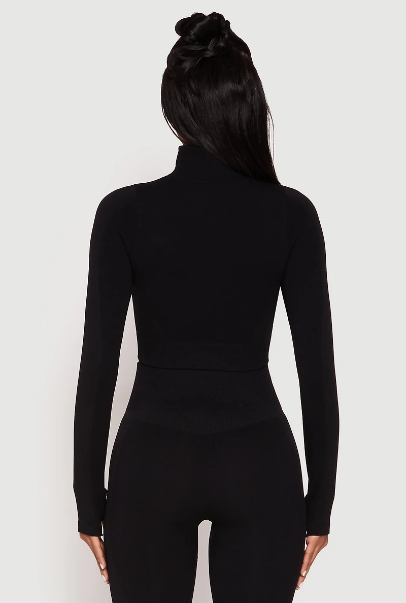 Compression Rib Mock Neck Track Jacket