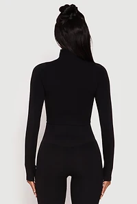 Compression Rib Mock Neck Track Jacket