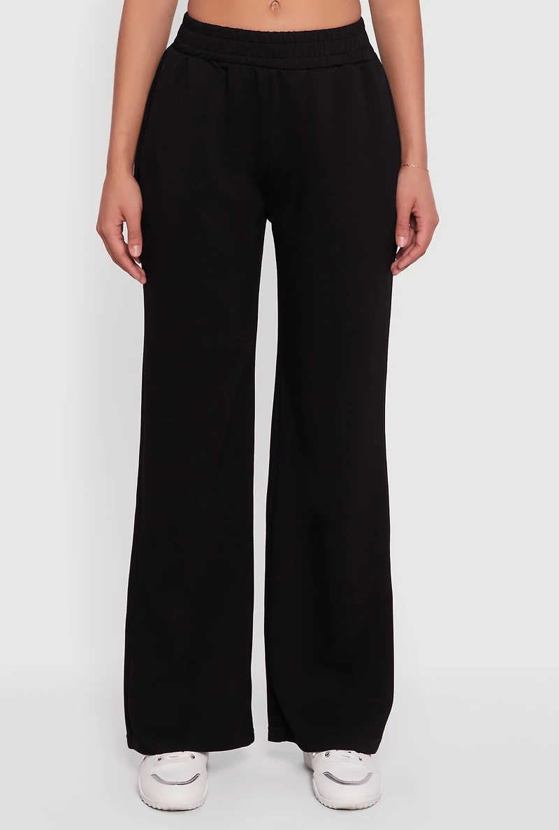 Pull On Wide Leg Sweatpants