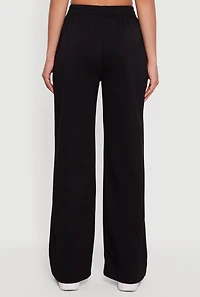 Womens Pull On Wide Leg Sweatpants, Black, Size S