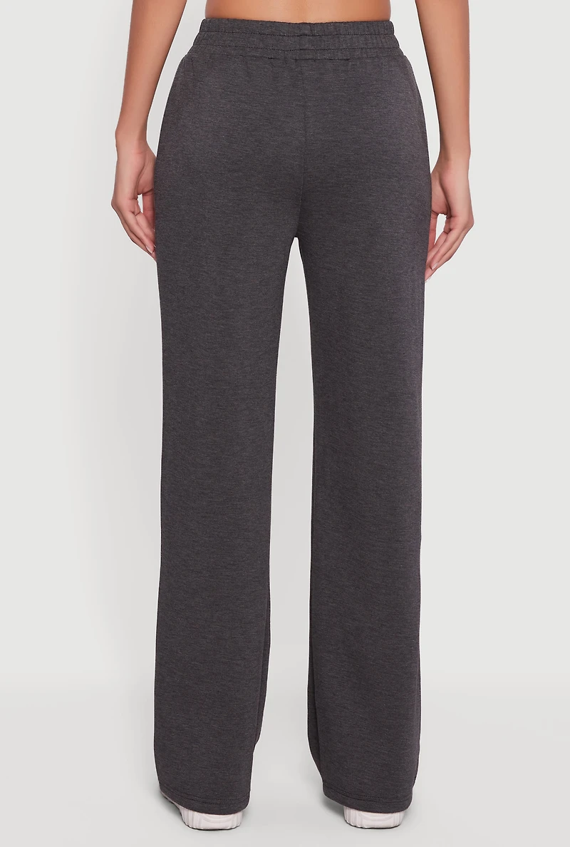 Elastic Waist Pull On Wide Leg Sweatpants