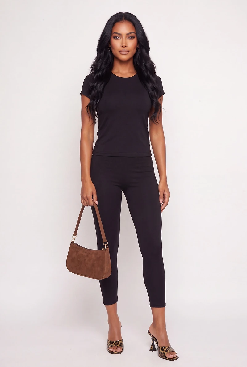 Short Sleeve Tee and Cropped Leggings