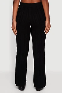 Womens Cable Knit Straight Leg Lounge Pants, L