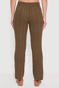 Womens Cable Knit Straight Leg Lounge Pants,