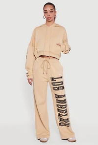 Cropped Los Angeles Graphic Hooded Sweatshirt