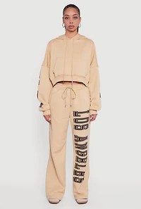 Cropped Los Angeles Graphic Hooded Sweatshirt