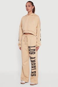 Cropped Los Angeles Graphic Hooded Sweatshirt