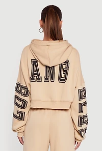 Cropped Los Angeles Graphic Hooded Sweatshirt