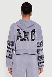Cropped Los Angeles Graphic Hooded Sweatshirt