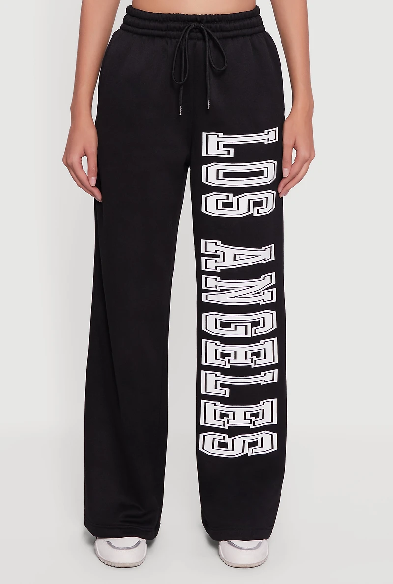 Los Angeles Graphic Wide Leg Sweatpants