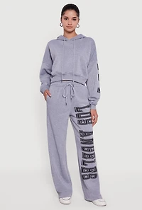 Womens Los Angeles Graphic Wide Leg Sweatpants, L