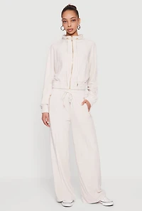 Velour High Waist Wide Leg Sweatpants