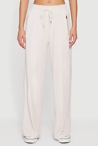 Velour High Waist Wide Leg Sweatpants