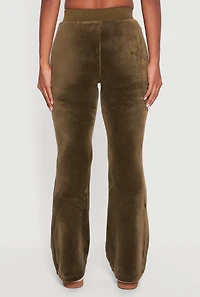Womens Velour Pull On Flare Sweatpants,
