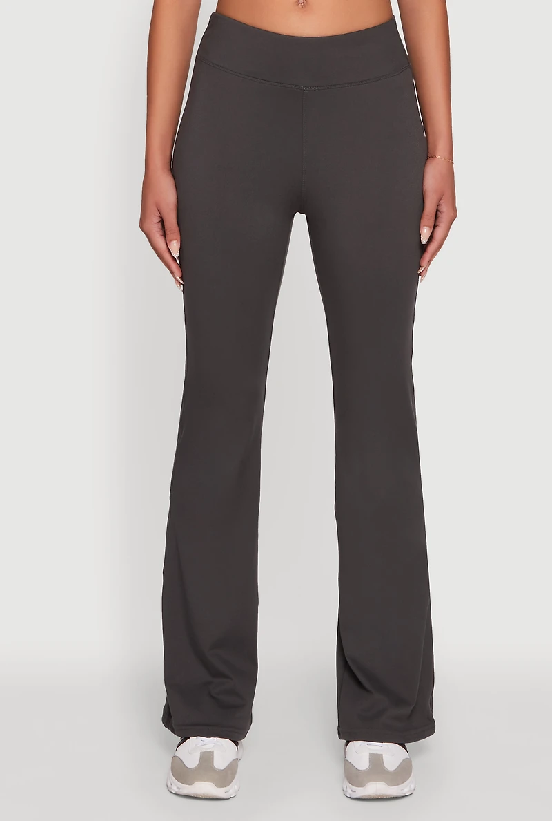 Womens Solid Flare Yoga Pants, Grey, Size L