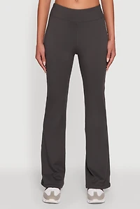 Womens Solid Flare Yoga Pants, Grey, Size L