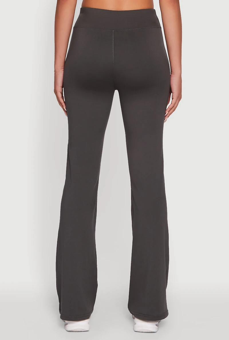 Womens Solid Flare Yoga Pants, Grey, Size L