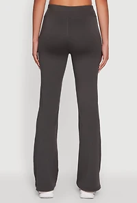 Womens Solid Flare Yoga Pants, Grey, Size L