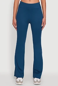 Womens Solid Flare Yoga Pants, Blue, Size S
