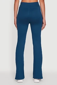 Womens Solid Flare Yoga Pants, Blue, Size M