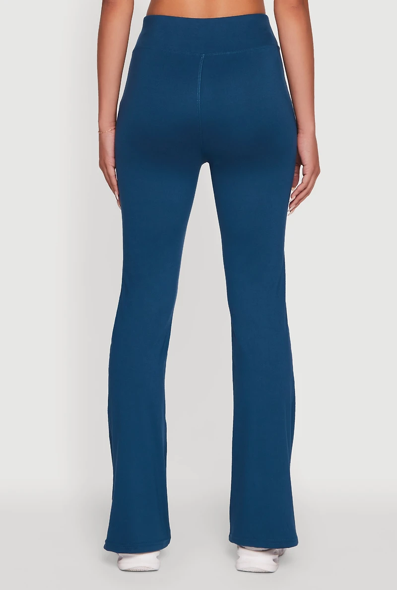 Womens Solid Flare Yoga Pants, Blue, Size S