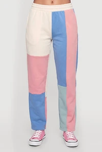 Color Blocked Pull On Sweatpants