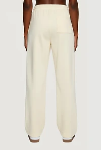 Womens Trendy Fleece Lined Straight Leg Sweatpants, Khaki, Size XL