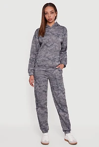 High Waisted Hunter Camo Fleece Sweatpants