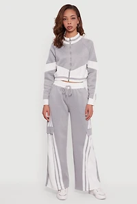 Color Blocked Detail Zip Front Track Jacket