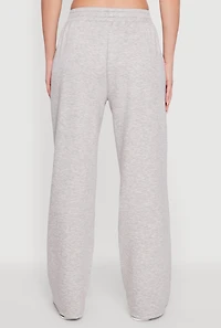 Womens Contrast Trim Mid Rise Wide Leg Sweatpants, S